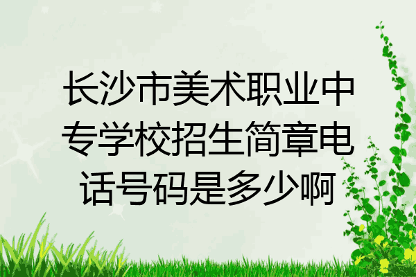 长沙市美术职业中专学校招生简章电话号码是多少啊