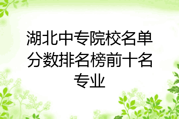 湖北中专院校名单分数排名榜前十名专业