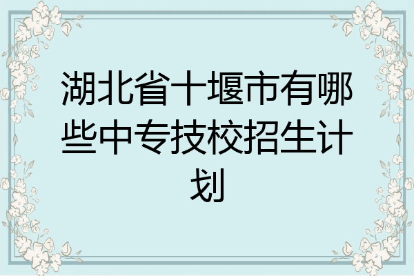 湖北省十堰市有哪些中专技校招生计划