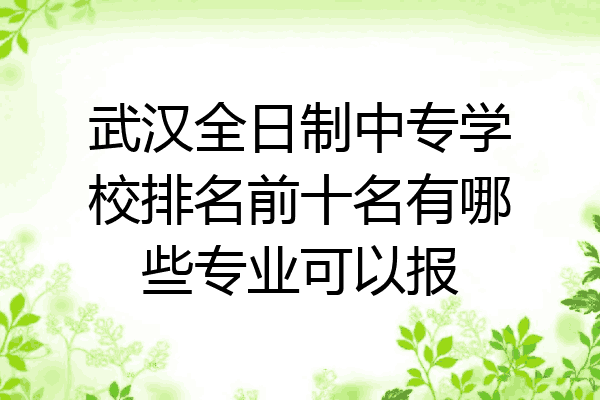 武汉全日制中专学校排名前十名有哪些专业可以报