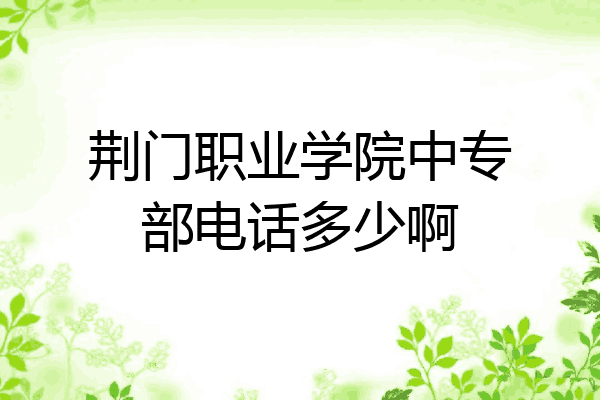 荆门职业学院中专部电话多少啊