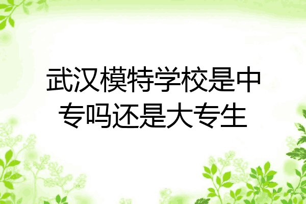 武汉模特学校是中专吗还是大专生