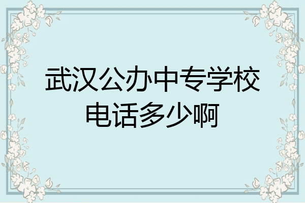 武汉公办中专学校电话多少啊