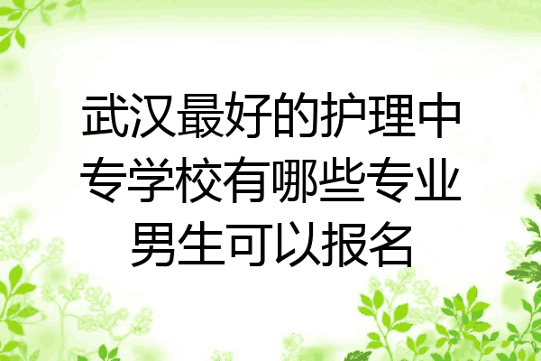 武汉最好的护理中专学校有哪些专业男生可以报名