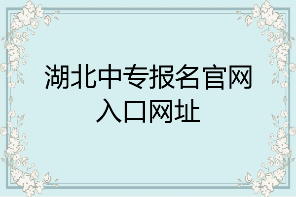 湖北中专报名官网入口网址