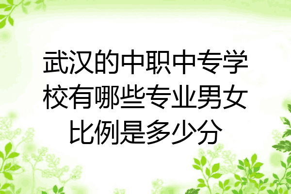 武汉的中职中专学校有哪些专业男女比例是多少分