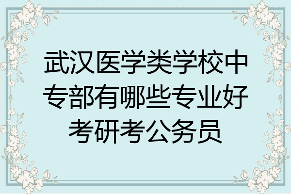 武汉医学类学校中专部有哪些专业好考研考公务员