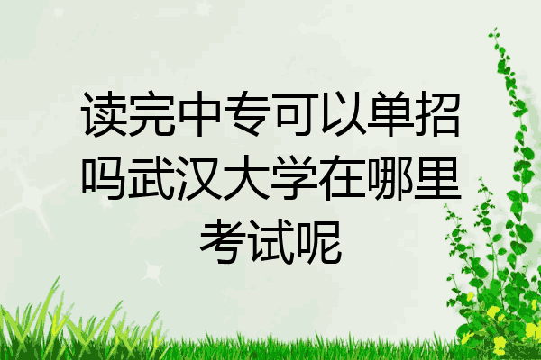 读完中专可以单招吗武汉大学在哪里考试呢