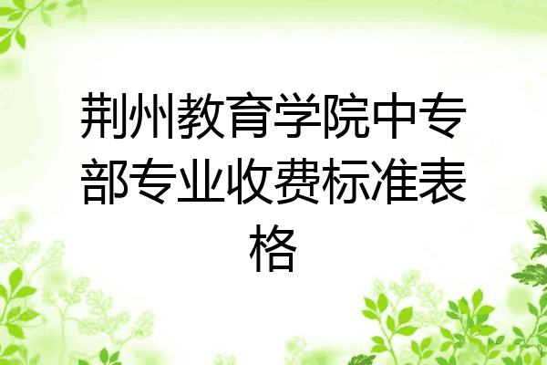 荆州教育学院中专部专业收费标准表格