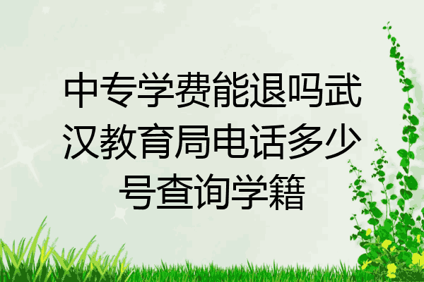 中专学费能退吗武汉教育局电话多少号查询学籍