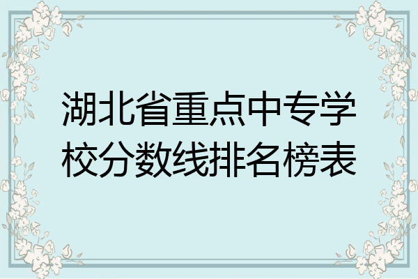 湖北省重点中专学校分数线排名榜表