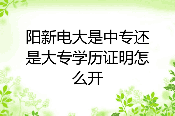 阳新电大是中专还是大专学历证明怎么开