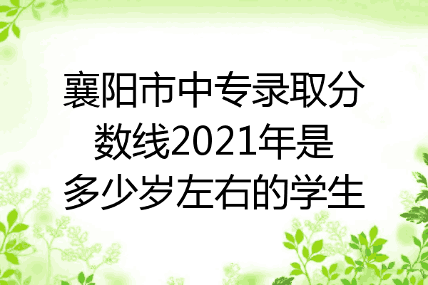 襄阳市中专录取分数线2021年是多少岁左右的学生