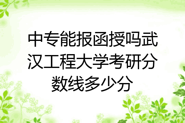 中专能报函授吗武汉工程大学考研分数线多少分