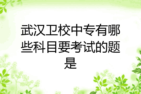武汉卫校中专有哪些科目要考试的题是