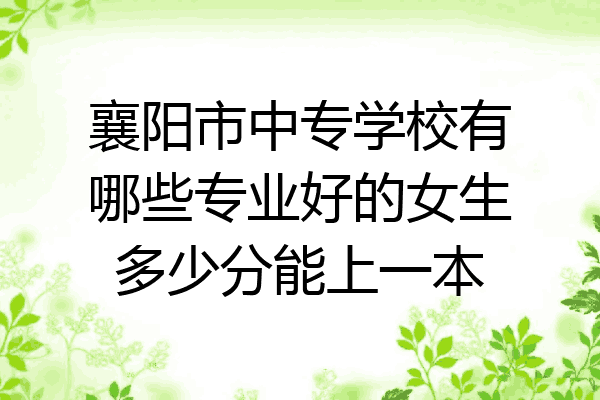 襄阳市中专学校有哪些专业好的女生多少分能上一本