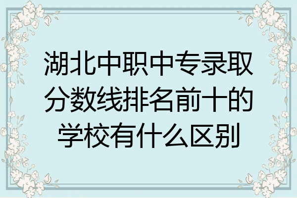 湖北中职中专录取分数线排名前十的学校有什么区别