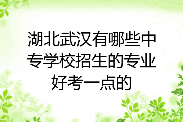 湖北武汉有哪些中专学校招生的专业好考一点的