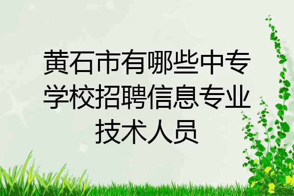 黄石市有哪些中专学校招聘信息专业技术人员
