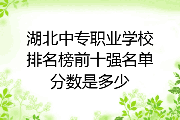 湖北中专职业学校排名榜前十强名单分数是多少