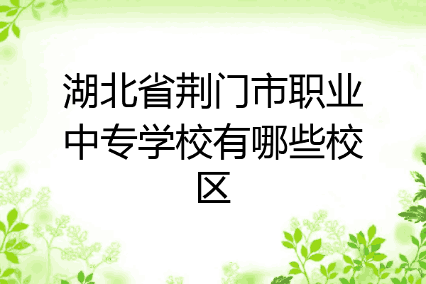 湖北省荆门市职业中专学校有哪些校区
