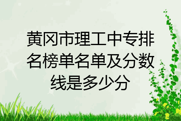 黄冈市理工中专排名榜单名单及分数线是多少分