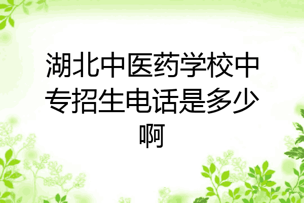 湖北中医药学校中专招生电话是多少啊