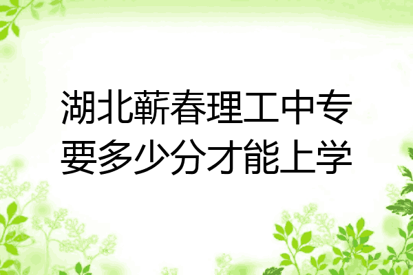湖北蕲春理工中专要多少分才能上学