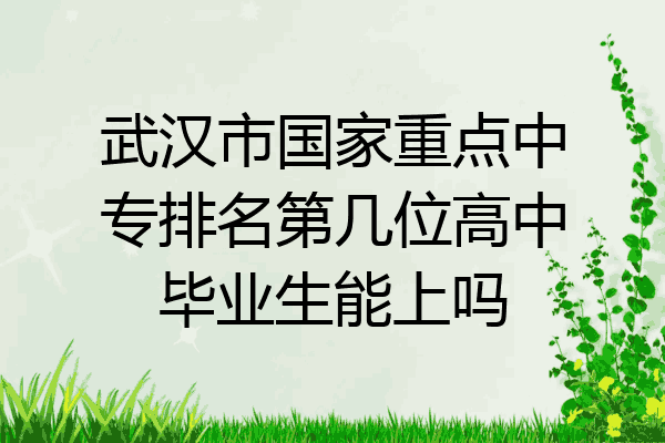武汉市国家重点中专排名第几位高中毕业生能上吗