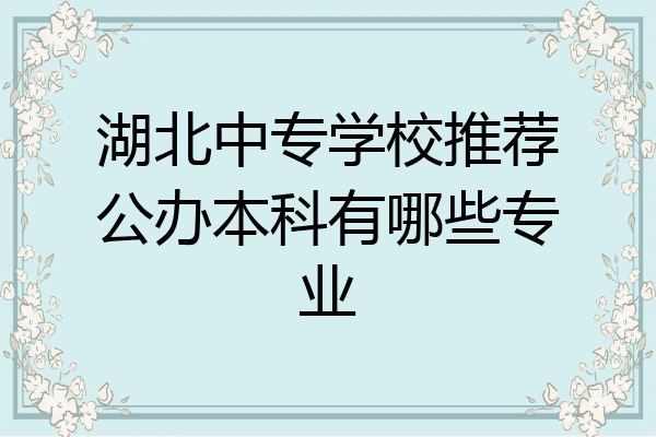 湖北中专学校推荐公办本科有哪些专业