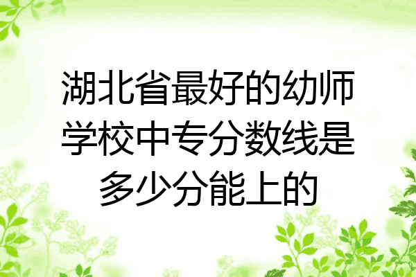 湖北省最好的幼师学校中专分数线是多少分能上的