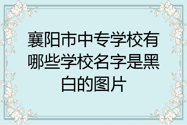 襄阳市中专学校有哪些学校名字是黑白的图片