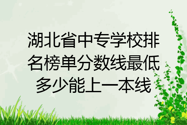 湖北省中专学校排名榜单分数线最低多少能上一本线