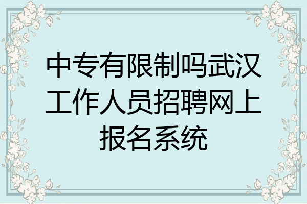 中专有限制吗武汉工作人员招聘网上报名系统