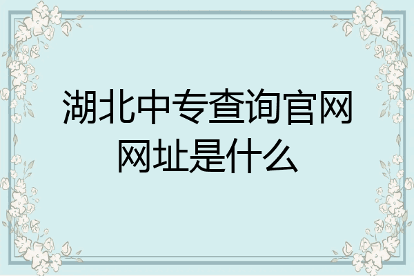 湖北中专查询官网网址是什么