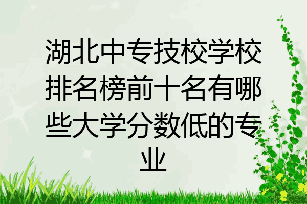 湖北中专技校学校排名榜前十名有哪些大学分数低的专业