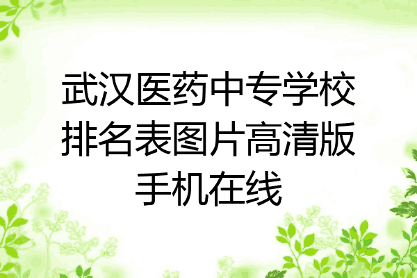 武汉医药中专学校排名表图片高清版手机在线