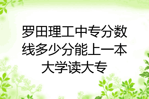 罗田理工中专分数线多少分能上一本大学读大专