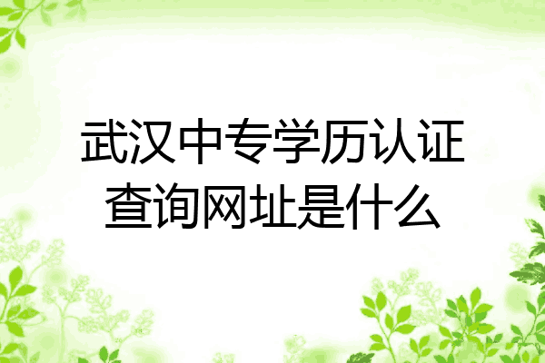武汉中专学历认证查询网址是什么