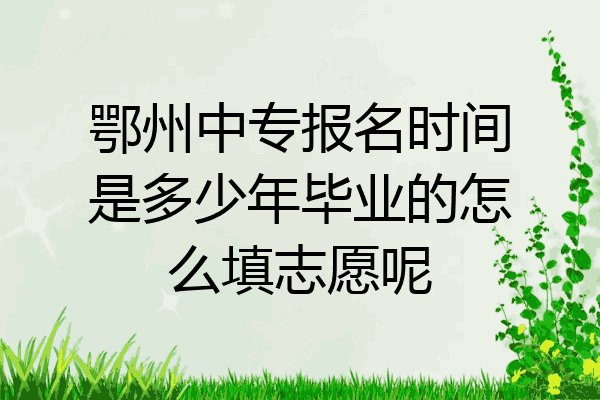 鄂州中专报名时间是多少年毕业的怎么填志愿呢