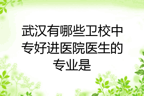 武汉有哪些卫校中专好进医院医生的专业是