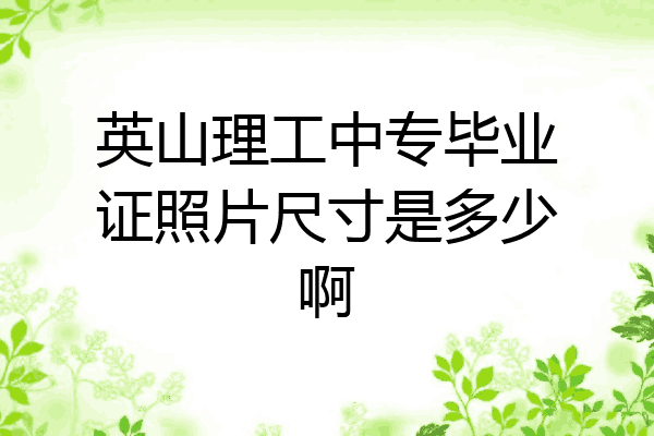 英山理工中专毕业证照片尺寸是多少啊