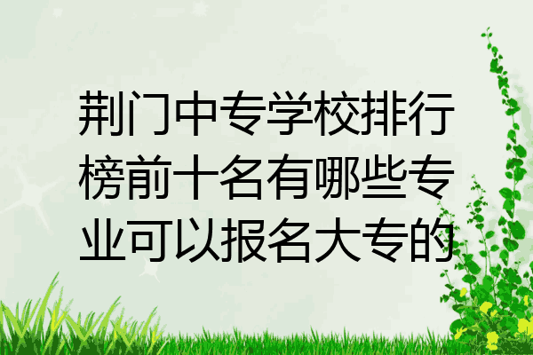 荆门中专学校排行榜前十名有哪些专业可以报名大专的