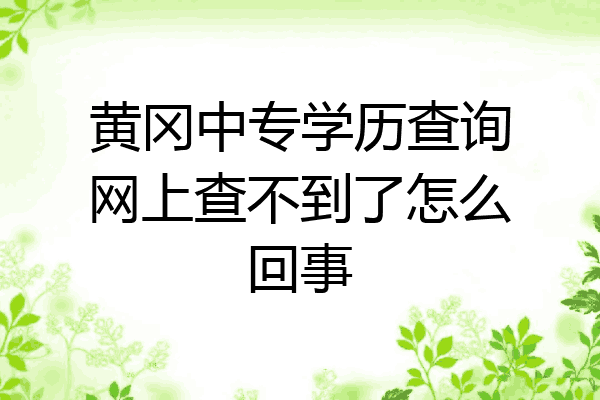 黄冈中专学历查询网上查不到了怎么回事