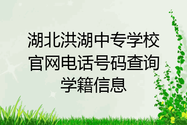 湖北洪湖中专学校官网电话号码查询学籍信息