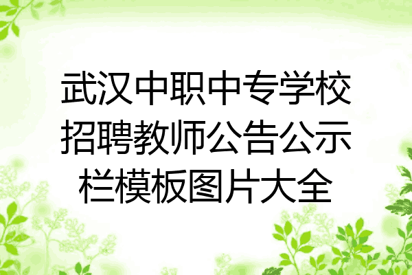 武汉中职中专学校招聘教师公告公示栏模板图片大全
