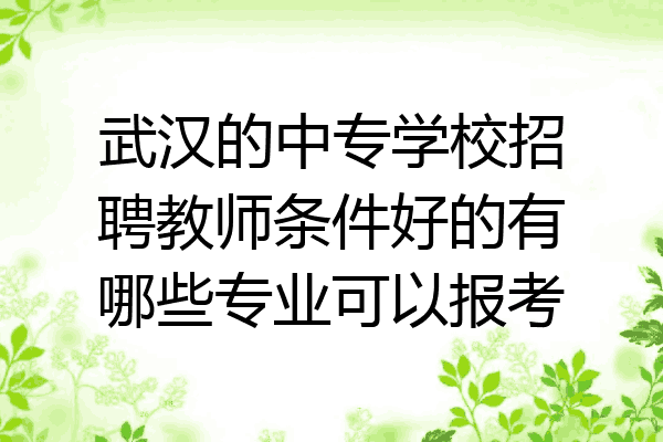 武汉的中专学校招聘教师条件好的有哪些专业可以报考