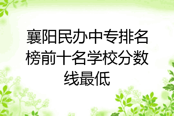 襄阳民办中专排名榜前十名学校分数线最低