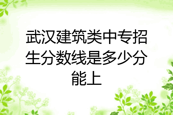 武汉建筑类中专招生分数线是多少分能上