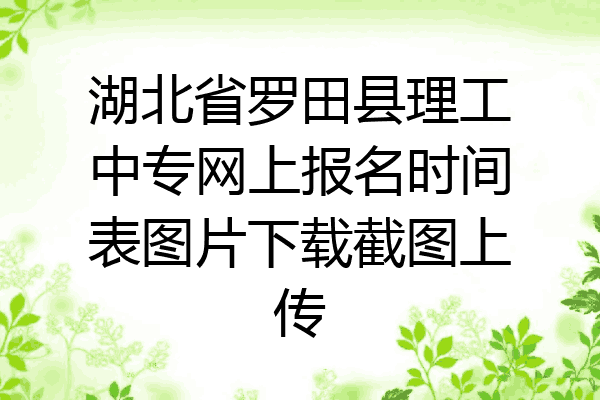 湖北省罗田县理工中专网上报名时间表图片下载截图上传